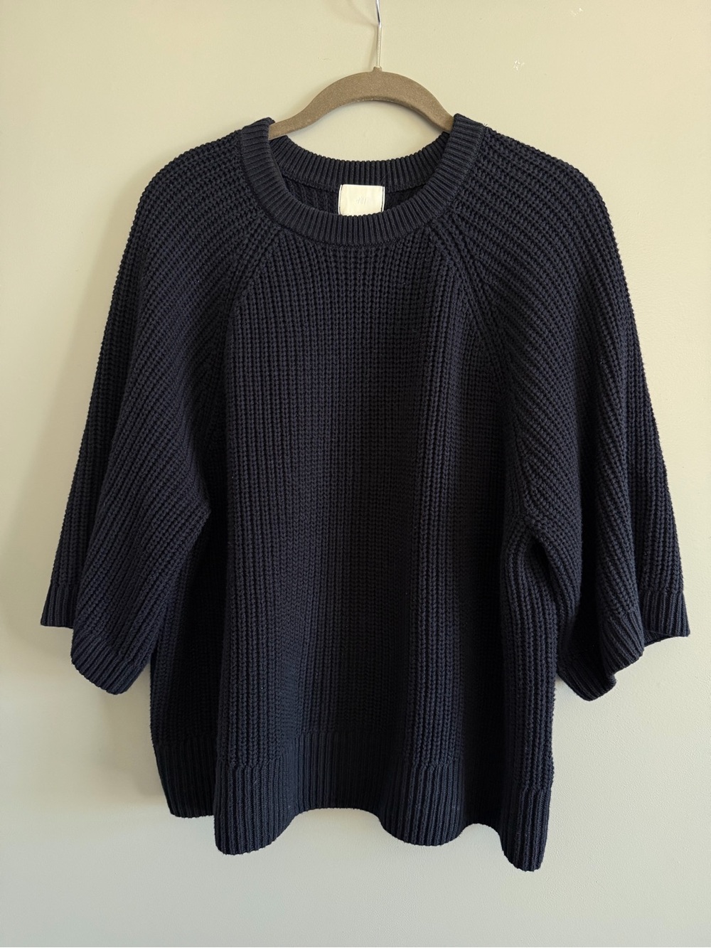 Classic H&M Navy Ribbed Knit Women's Sweater